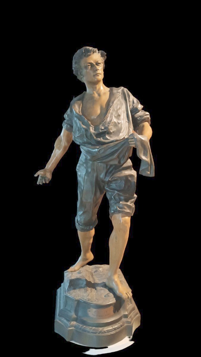  SCULTURA ALLEGORIA DELL'AGRICOLTURA F.TA F. MILLIOT H.103 CM-photo-2