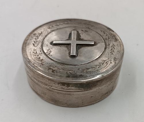 Scatola porta ostie in argento del XIX secolo, 66 grammi-photo-3