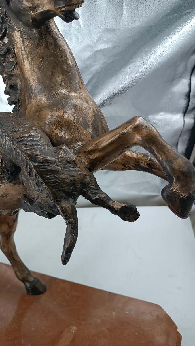 Grande scultura bronzo raffigurante indiano a cavallo -Tommaso Campajola (1890 - 1968)-photo-7