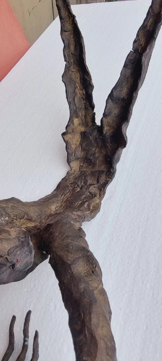  GRANDE SCULTURA IN BRONZO ASTRATTA FIGURA PLASTICA ANNI 70-photo-7
