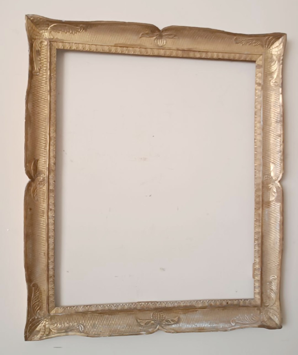 cornice antica a guantiera PRIMA META' XIX SECOLO NAPOLI- LEGNO DORATO-photo-2