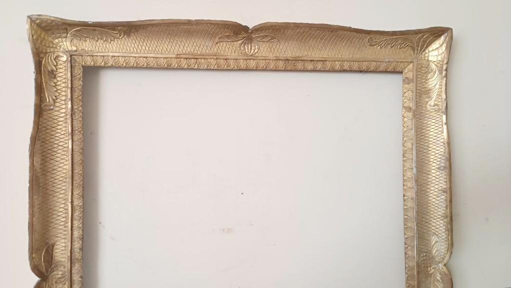cornice antica a guantiera PRIMA META' XIX SECOLO NAPOLI- LEGNO DORATO-photo-4