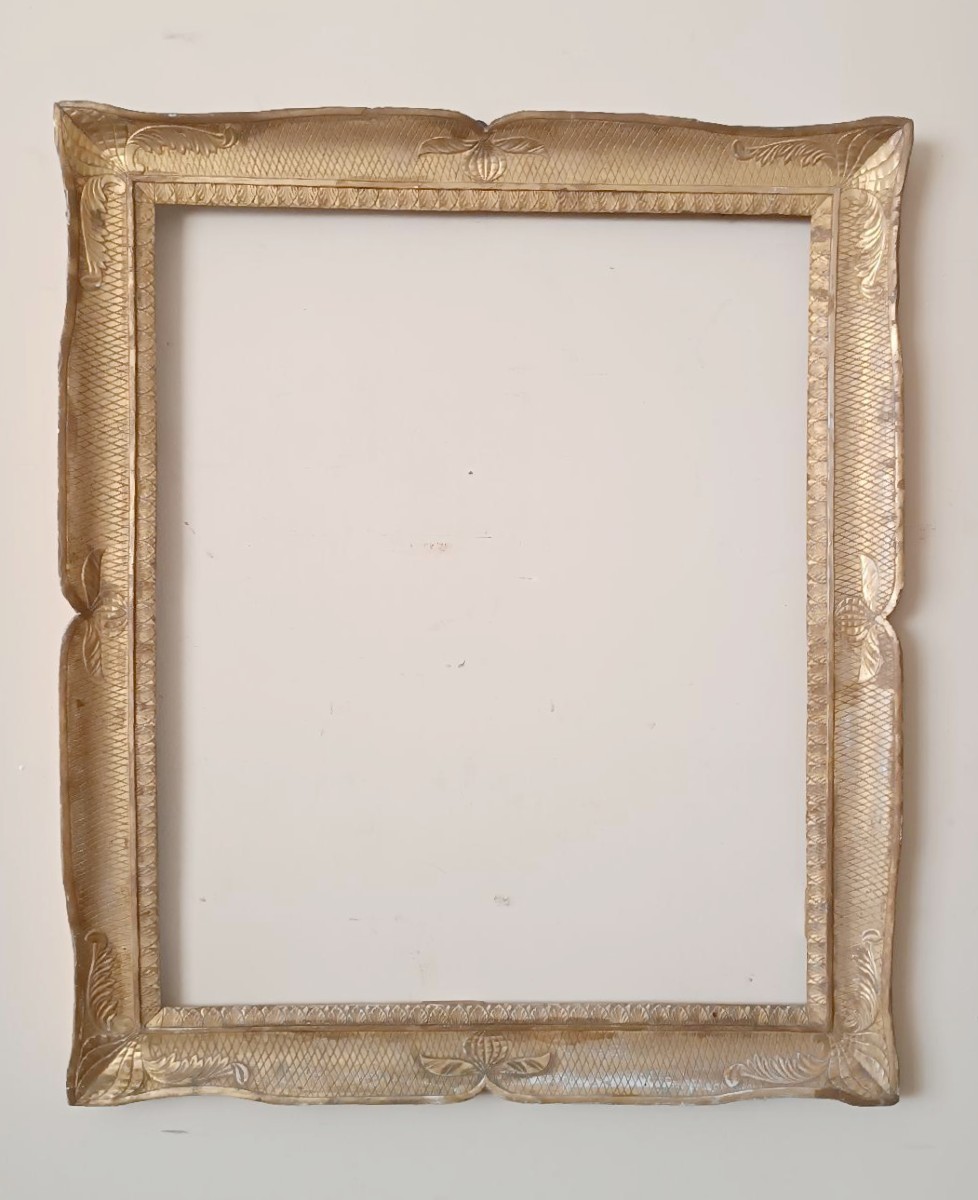 cornice antica a guantiera PRIMA META' XIX SECOLO NAPOLI- LEGNO DORATO
