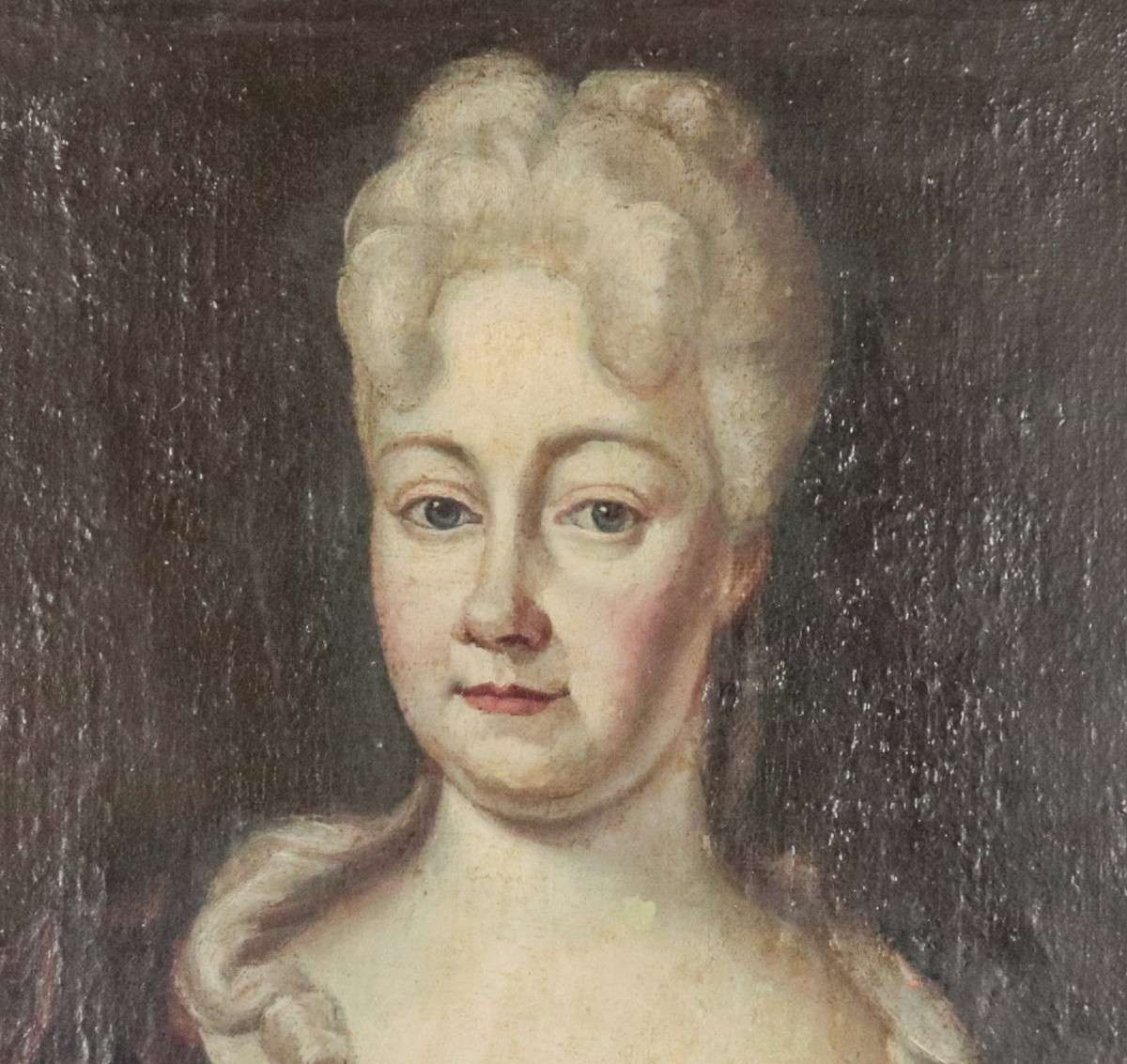 Dipinto olio su tela XVIII secolo ritrattoi femminile-photo-3