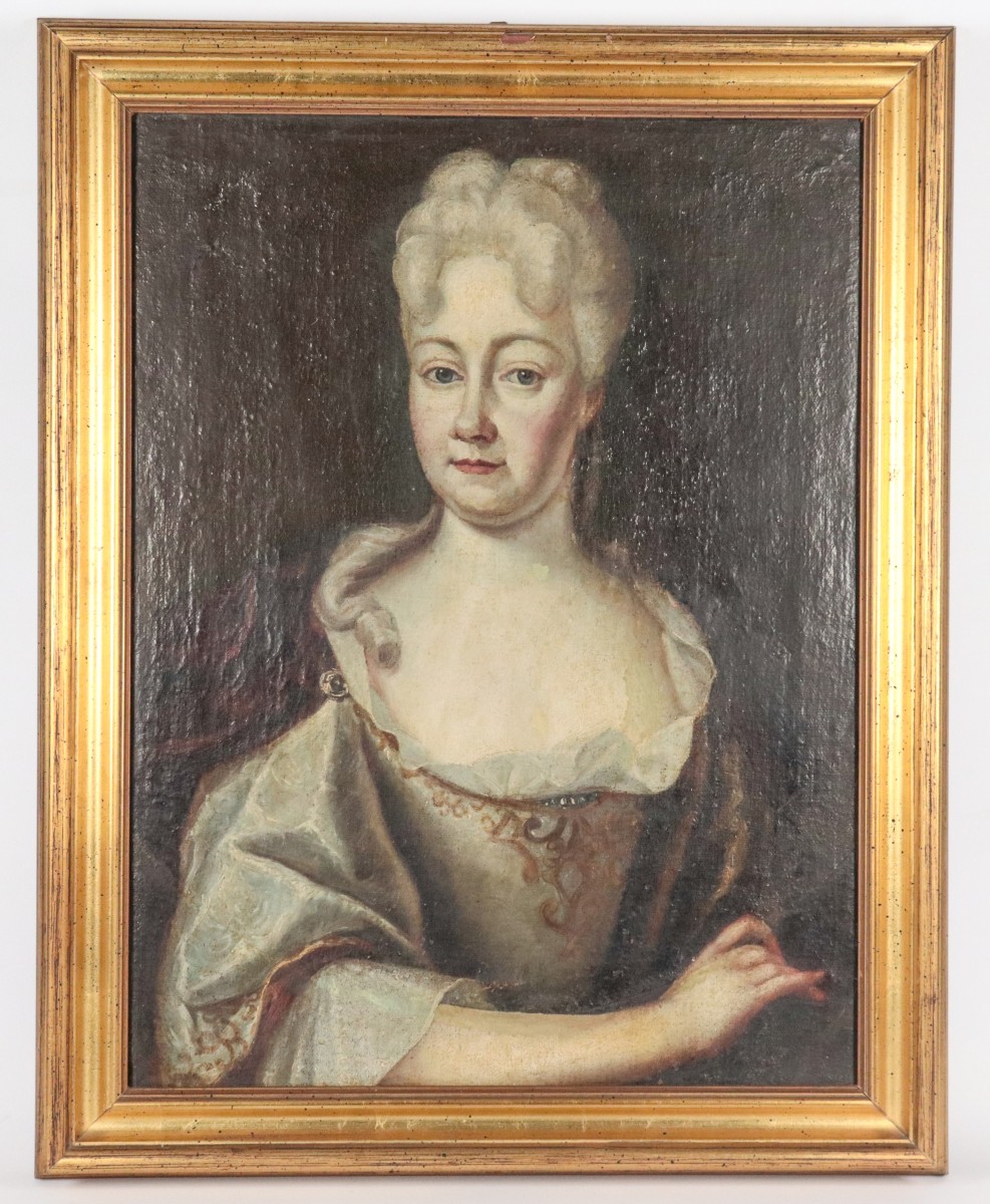 Dipinto olio su tela XVIII secolo ritrattoi femminile