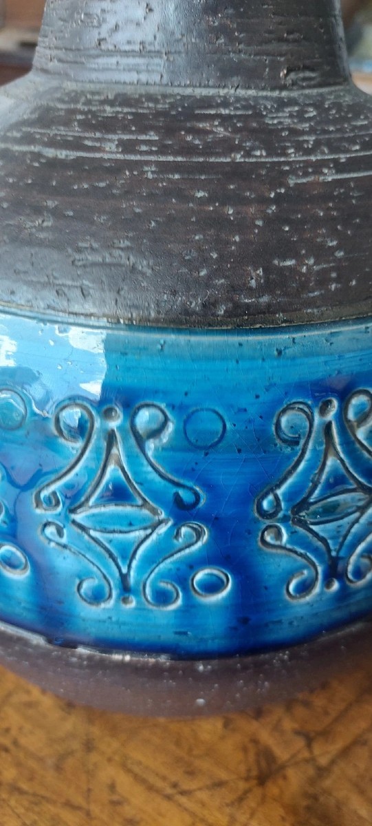 Aldo Londi per Bitossi. Vaso Rimini-Blue Invetriata Ceramiche Design Vintage-photo-1
