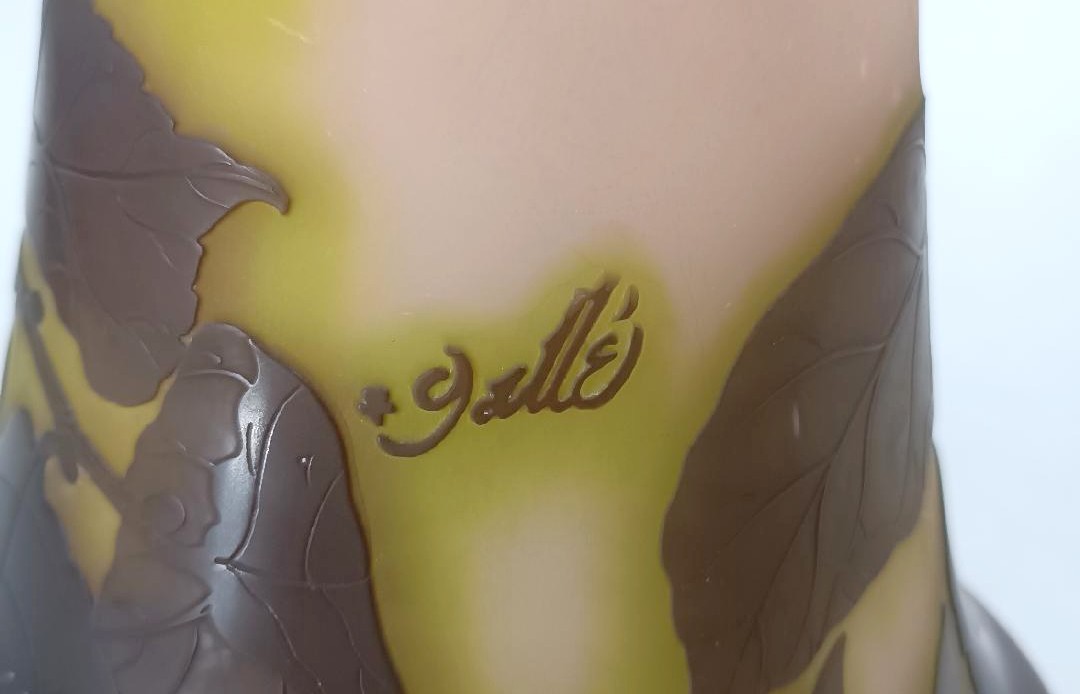 Vaso Galle' cameo Nancy Francia con stella primo ventennio del xx secolo h. 47 c-photo-3