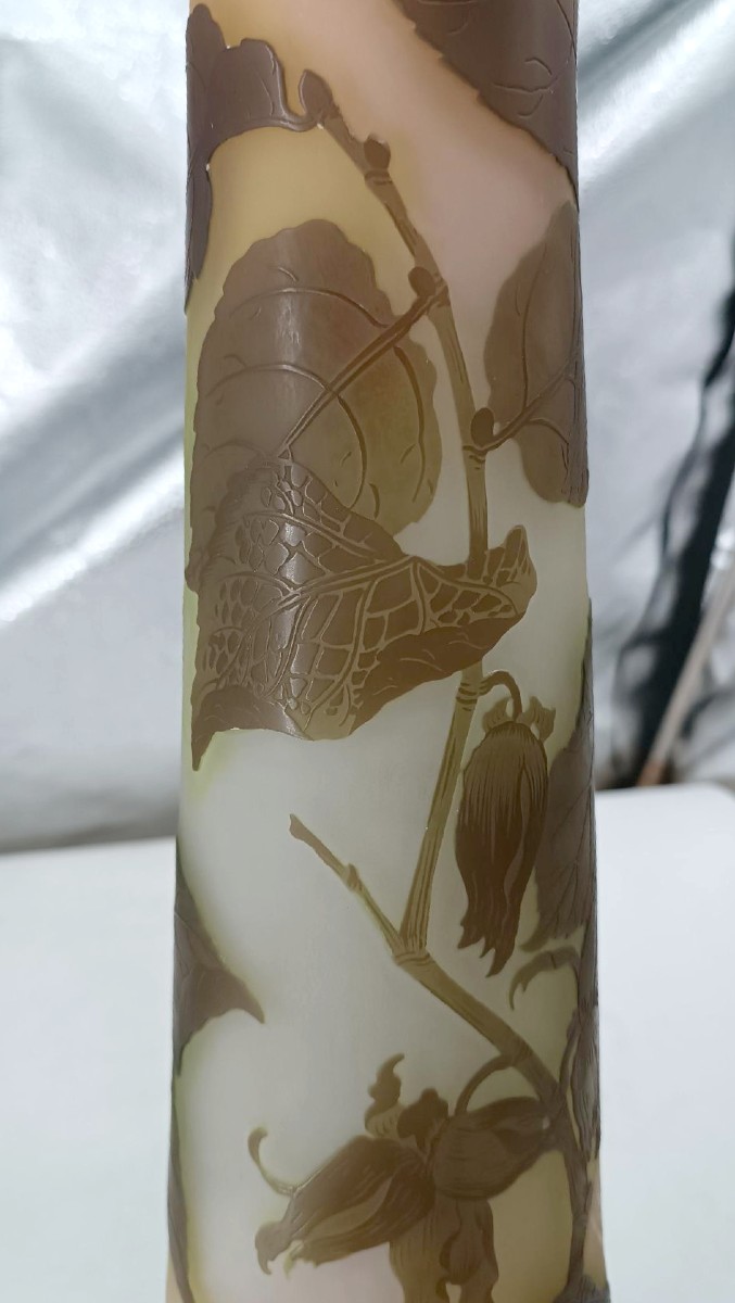 Vaso Galle' cameo Nancy Francia con stella primo ventennio del xx secolo h. 47 c-photo-3