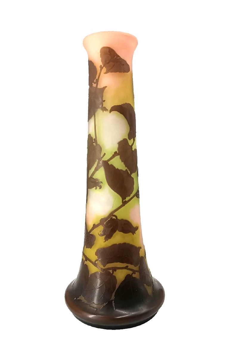 Vaso Galle' cameo Nancy Francia con stella primo ventennio del xx secolo h. 47 c