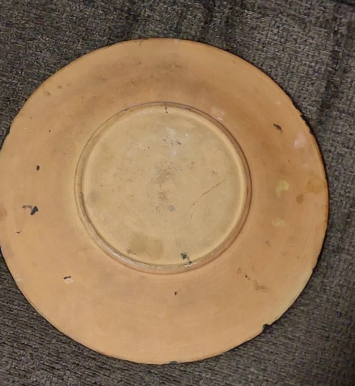 ANTICO PIATTO DIPINTO A FREDDO AMORINI FINE 800 ITALIA MAIOLICA-photo-4