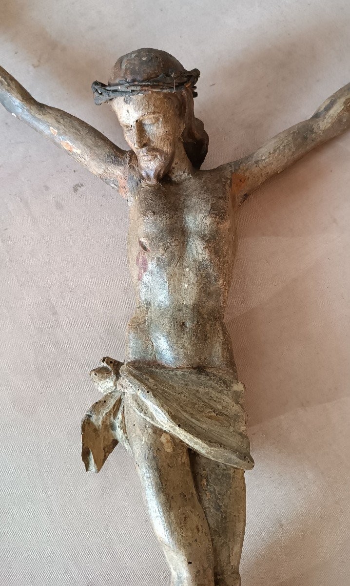 Grande Cristo in legno policromo XVII secolo-photo-2
