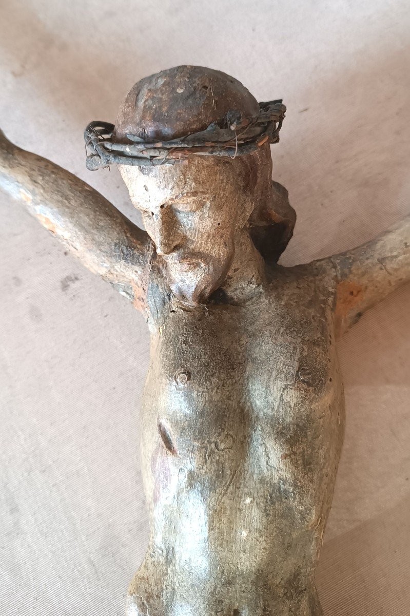 Grande Cristo in legno policromo XVII secolo-photo-3