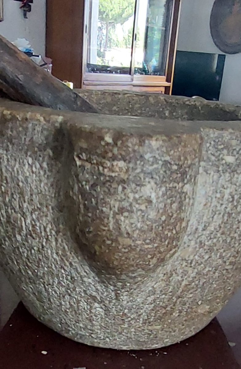 Antico Mortaio marmo XVII secolo Italia scolpito Arredamento Villa-photo-1