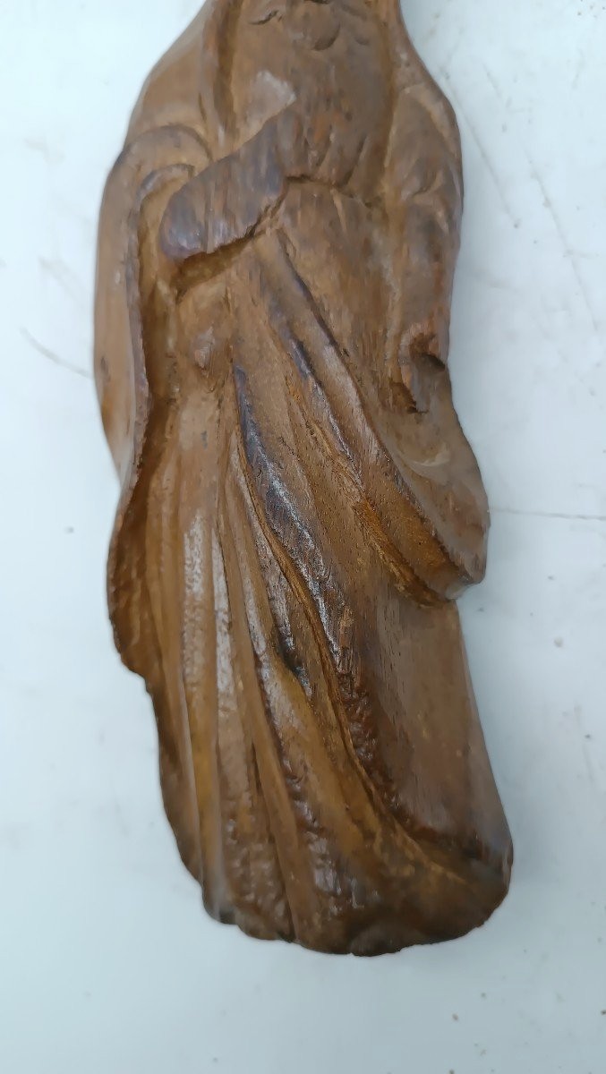 Antica Piccola scultura legno arte popolare Madonna XVIII secolo-photo-3