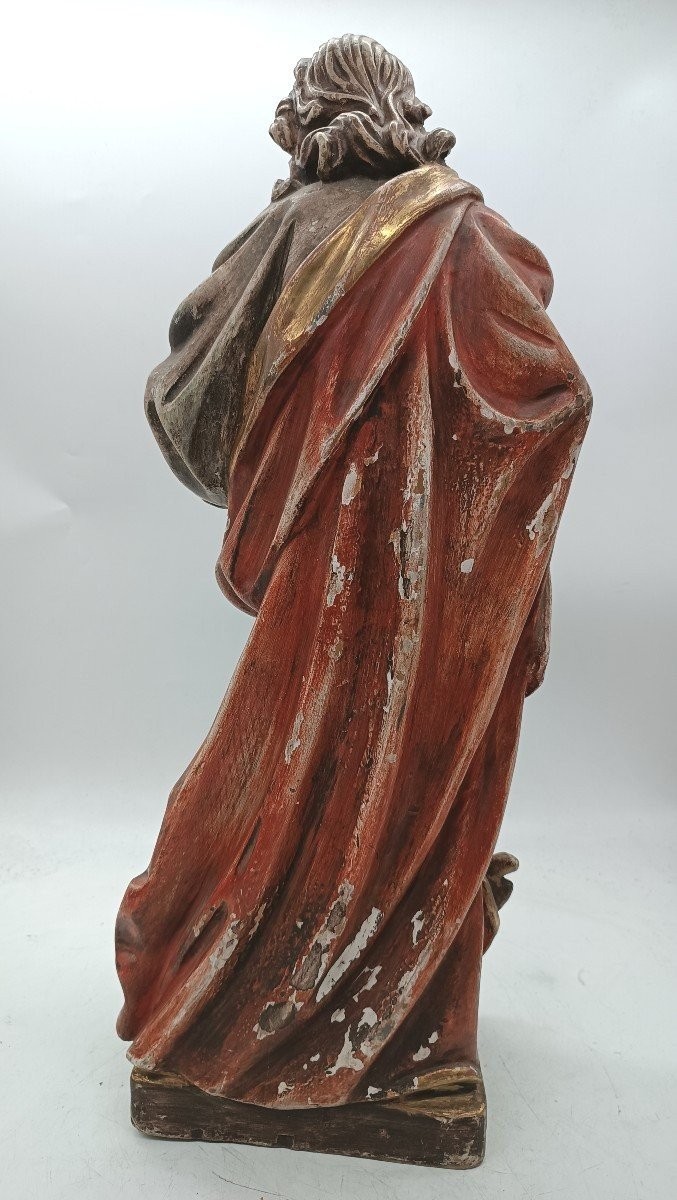 scultura San Luca evangelista Val Gardena inizi XX SECOLO -h.60 cm-photo-4