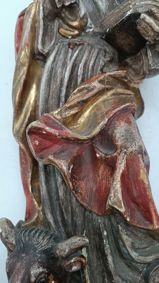 scultura San Luca evangelista Val Gardena inizi XX SECOLO -h.60 cm-photo-4