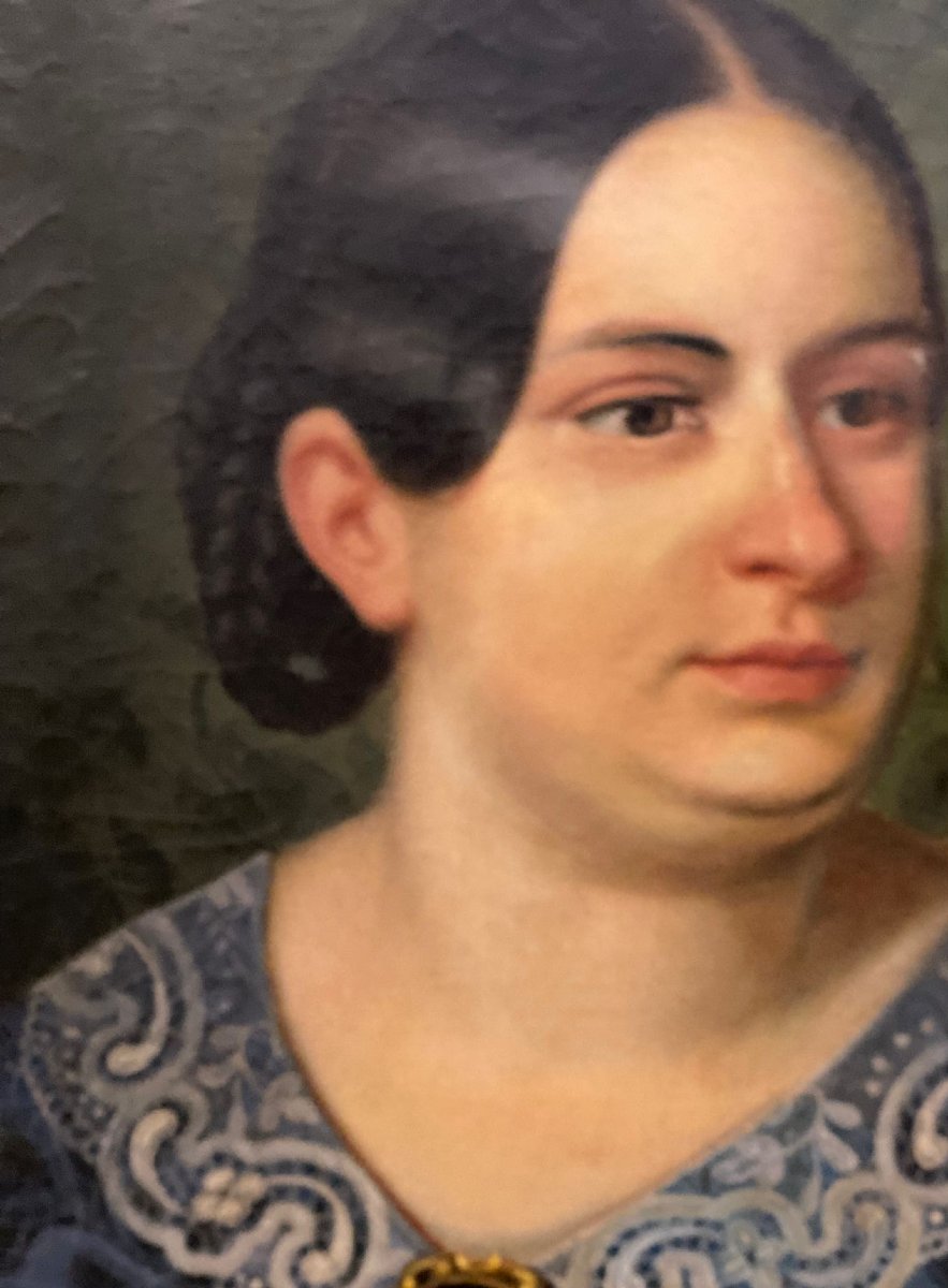 DIPINTO OLIO SU TELA,   NOBILDONNA   BIEDERMAIER -photo-8