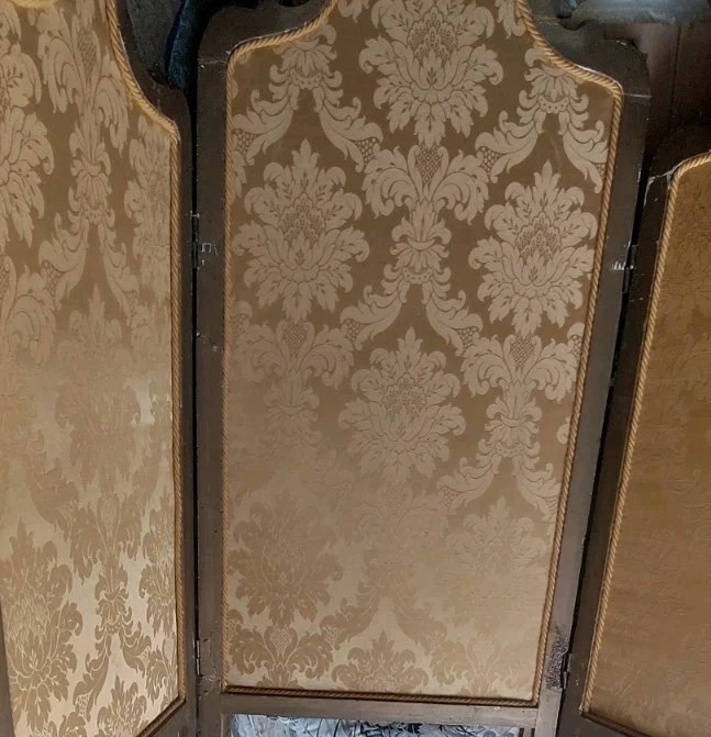 PARAVENTO LIBERTY LEGNO DORATO DIPINTO ANTICO ORIGINALE ART NOUVEAU-photo-7