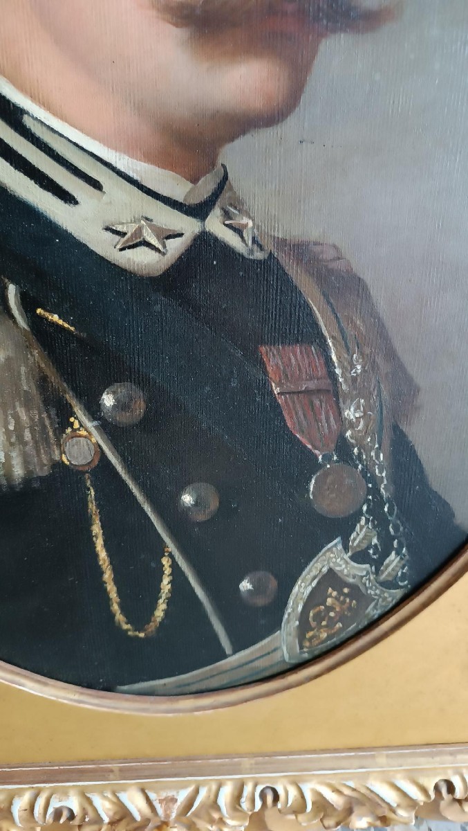 DIPINTO ANTICO RITRATTO GENTILUOMO MILITARE ,ARTURO FALDI ( FIRENZE 1856-1911)-photo-2
