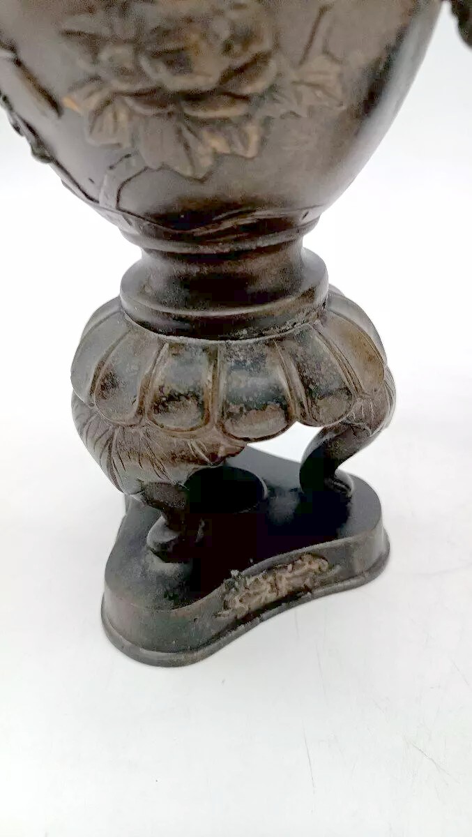 coppia VASI Giappone in bronzo XIX secolo-photo-2