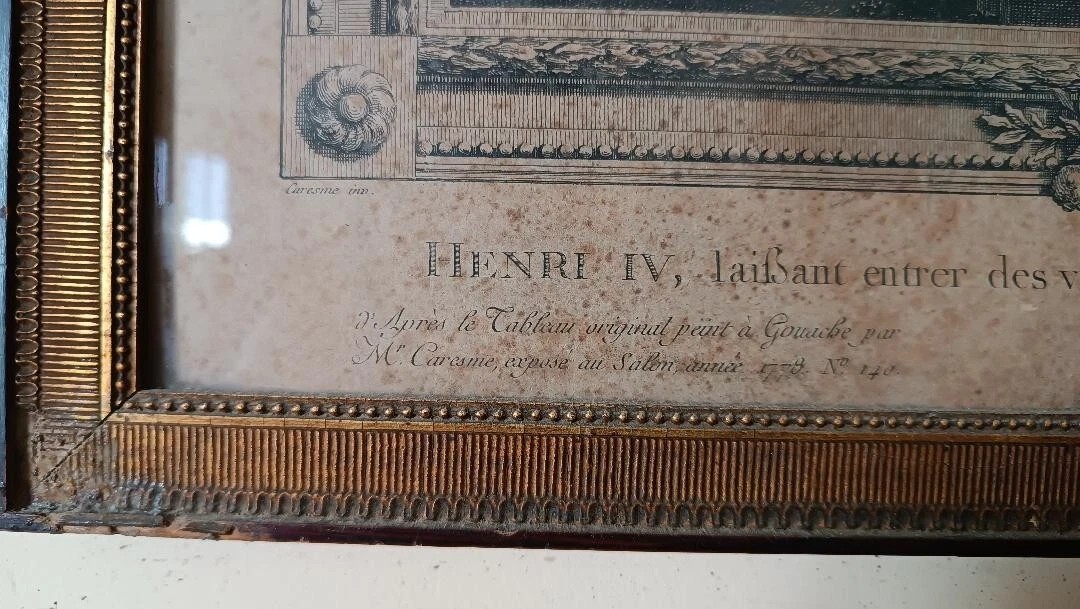 incisione bulino antica Caresme inv. Patas INC. Henry IV-photo-1