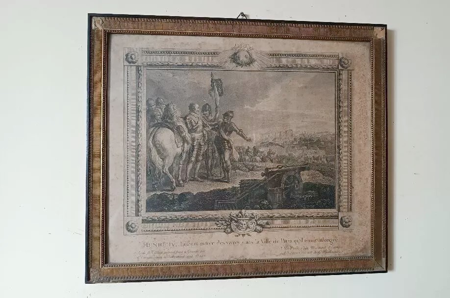 incisione bulino antica Caresme inv. Patas INC. Henry IV