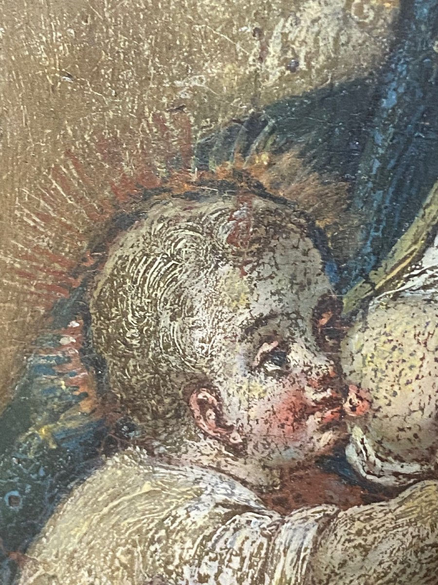 Importante dipinto  di scuola italiana della fine del XVI secolo ,  olio su tela -photo-2
