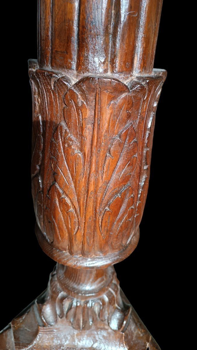 Grandissimo candeliere -lampada in quercia luigi XIV 210 cm-photo-4