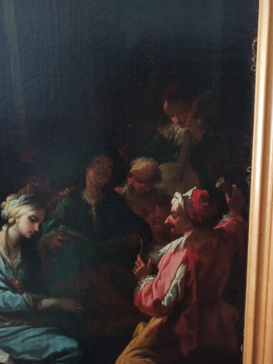 Antica coppia dipinti - scene di genere -Camillo Sagrestani ( Firenze 1660-1731)-photo-1