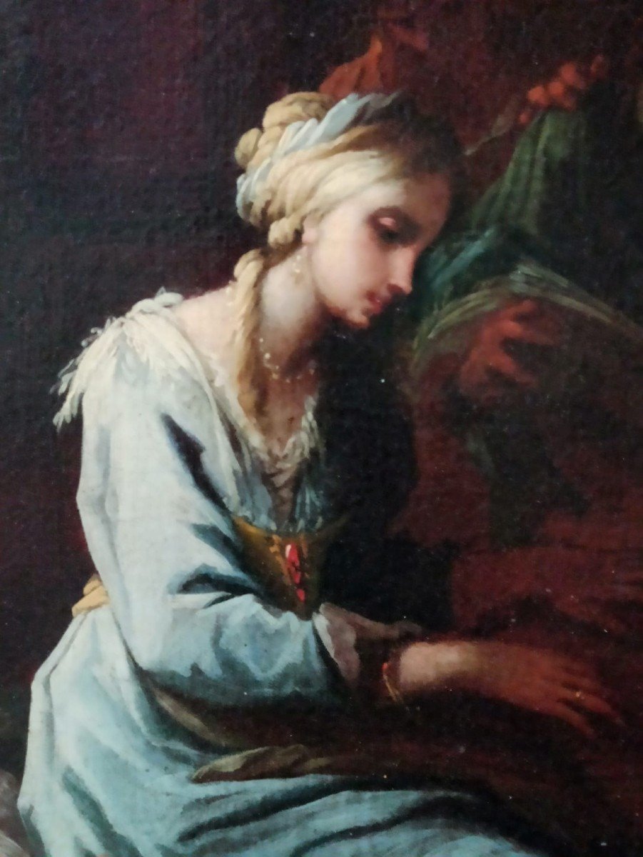 Antica coppia dipinti - scene di genere -Camillo Sagrestani ( Firenze 1660-1731)-photo-2