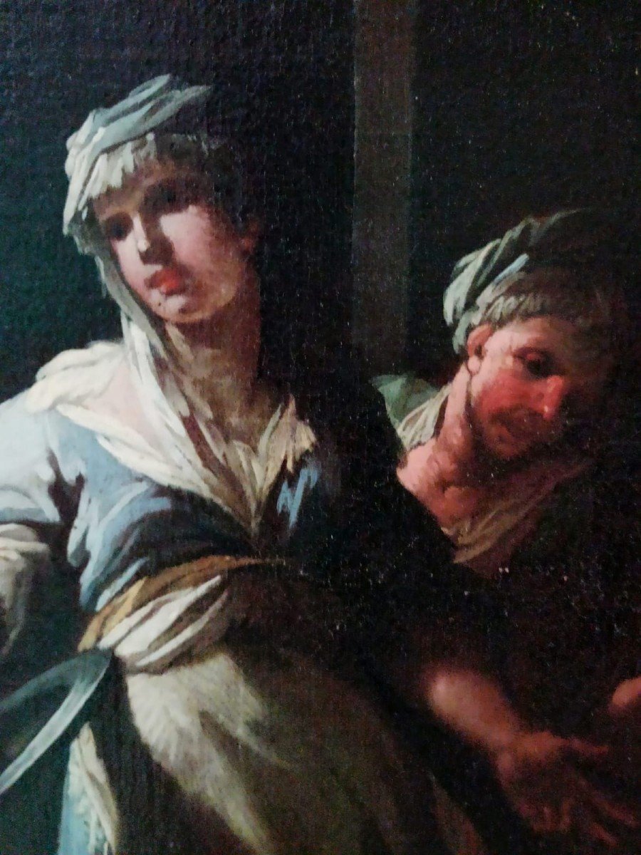 Antica coppia dipinti - scene di genere -Camillo Sagrestani ( Firenze 1660-1731)-photo-5