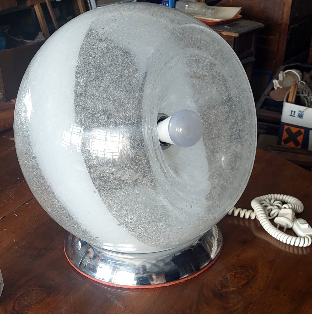 Lampada tavolo Sothis Design Gino Poli e Ettore Fantasia Anni 70 Murano-photo-3
