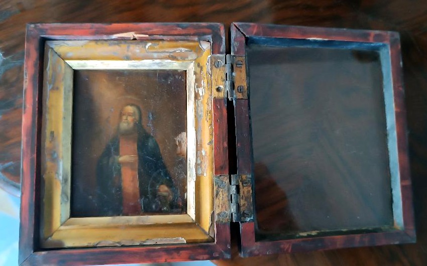 Antica piccola icona da viaggio SAN SERAFINO DA SAROV
