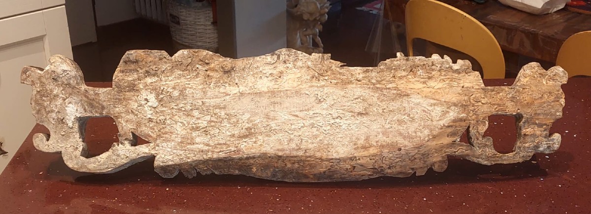 antica scultura , chiave di carretto siciliano  in legno LA GRANDE BATTAGLIA DI PARIGI-photo-8