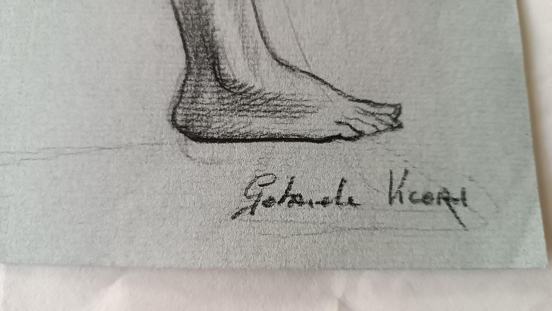 Disegno a matita su carta bozzetto nudo virile -Gabriele Vicari-photo-4