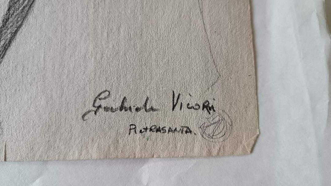 Disegno a matita su carta bozzetto nudo femminile -Gabriele Vicari-photo-1