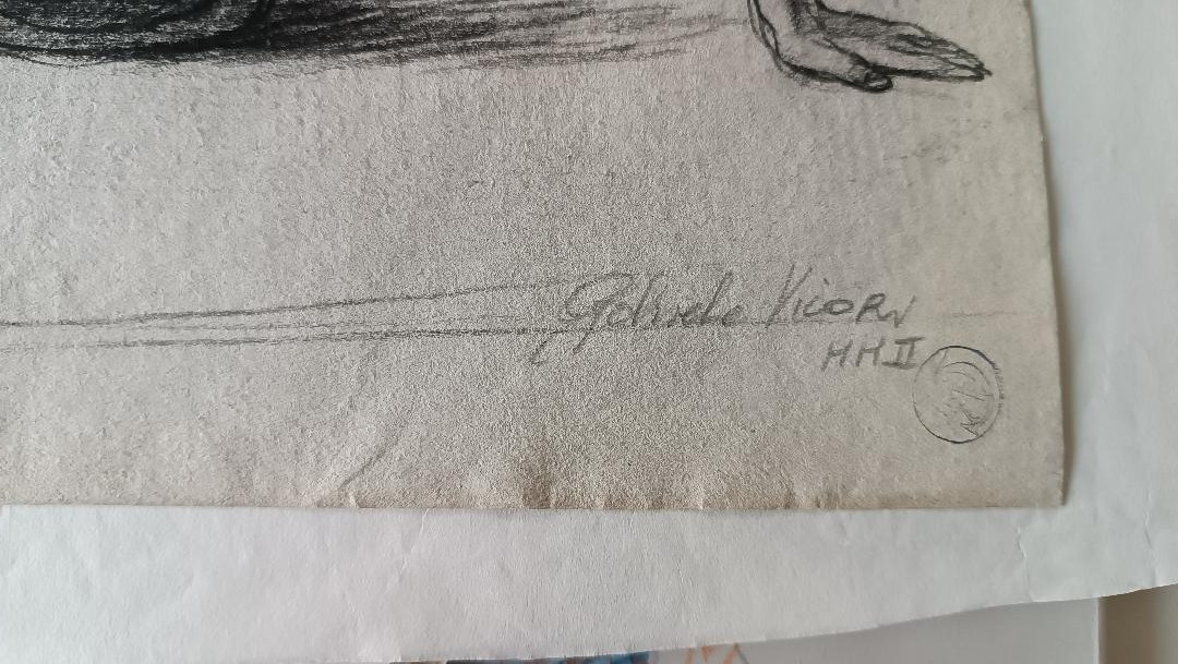 Disegno a matita su carta bozzetto nudo virile -Gabriele Vicari-photo-2