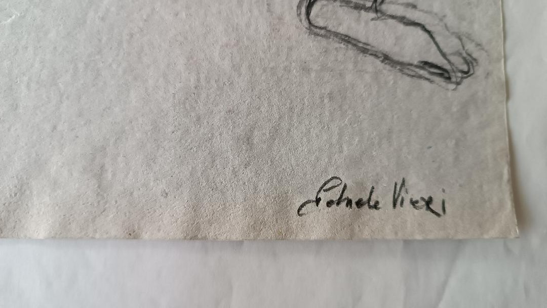 Disegno a matita su carta bozzetto nudo virile -Gabriele Vicari-photo-4