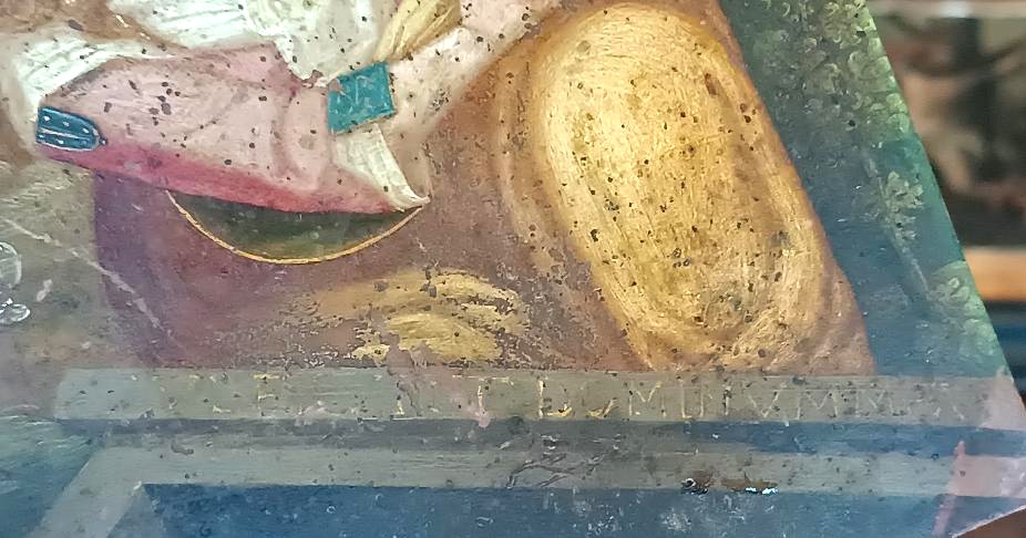 Antico dipinto su rame ,scuola fiamminga  XVII secolo ,raffigurante santa-photo-2