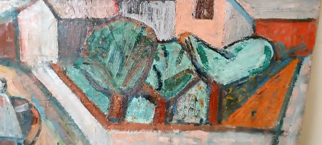 Olio su tela "paesaggio siciliano" FERRUCCIO FERRI -PREMIO MOSTRA NAZ.SIENA 1949-photo-4