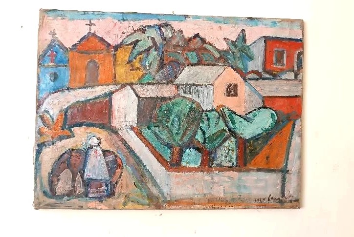 Olio su tela "paesaggio siciliano" FERRUCCIO FERRI -PREMIO MOSTRA NAZ.SIENA 1949