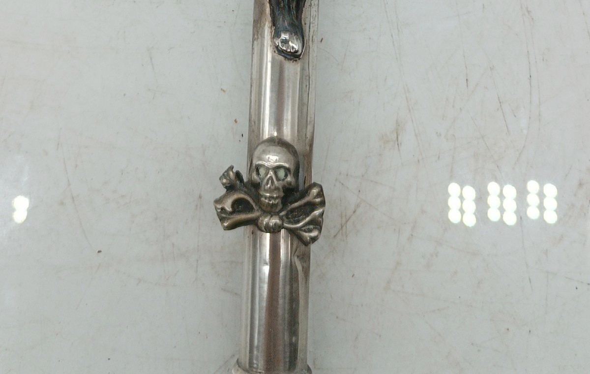 Cristo con croce -  argento XIX secolo italia H.27 CM-photo-7