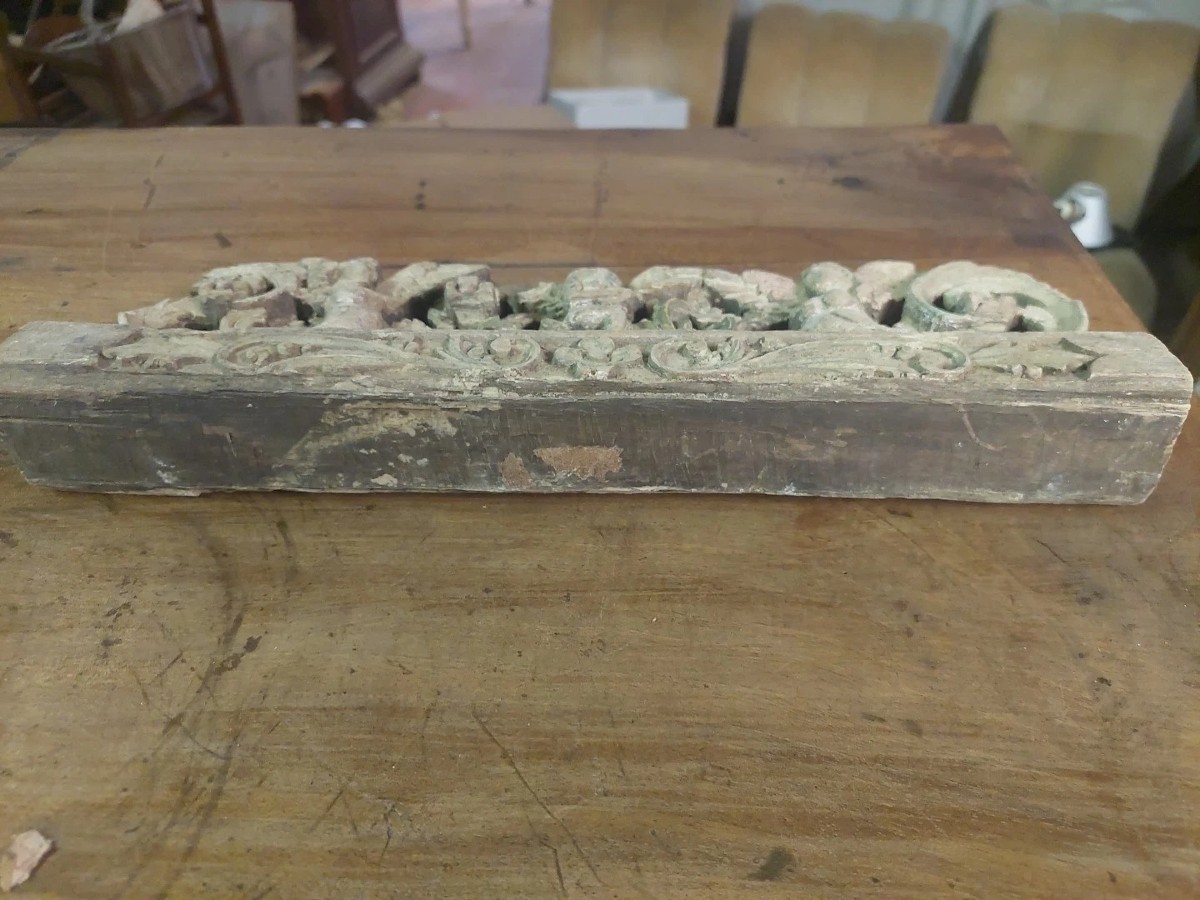 ANTICO FRAMMENTO DI CARRETTO SICILIANO XIX SECOLO LEGNO INTAGLIATO-photo-5