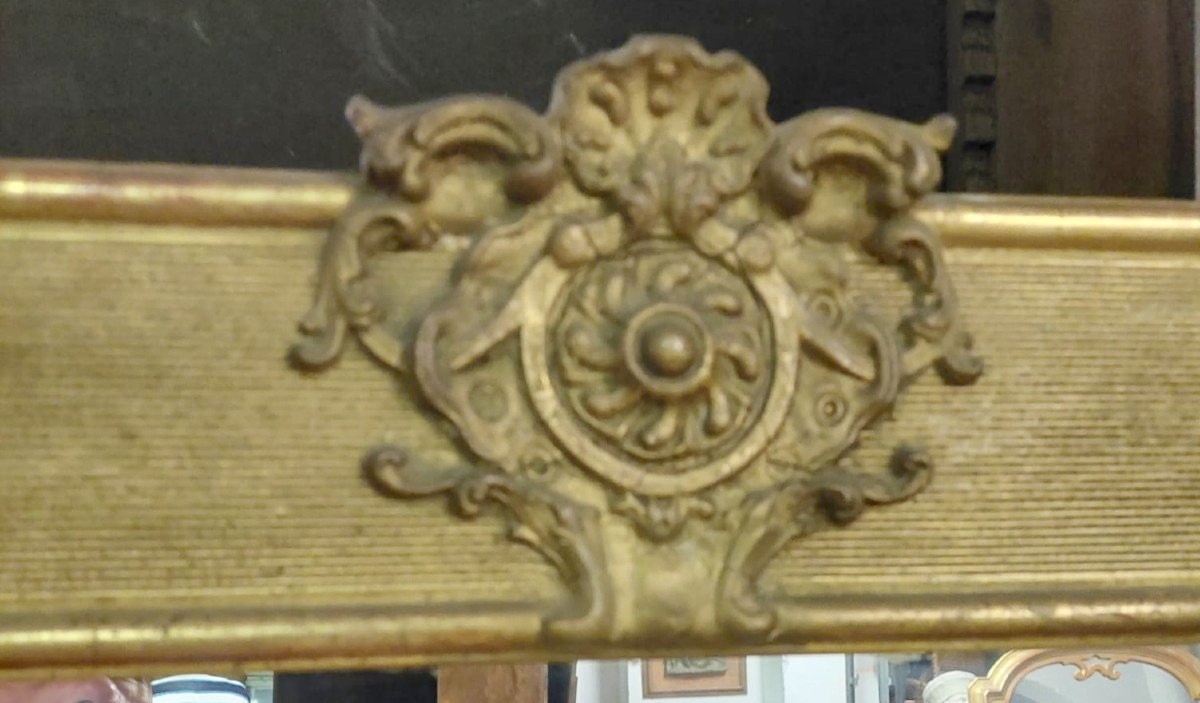 Bellissima  Specchiera antica Legno e Pastiglia  Dorata -photo-2