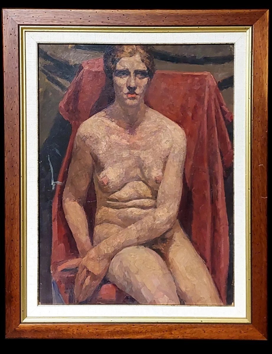 Dipinto olio su cartone primo ventennio del xx secolo-nudo femminile