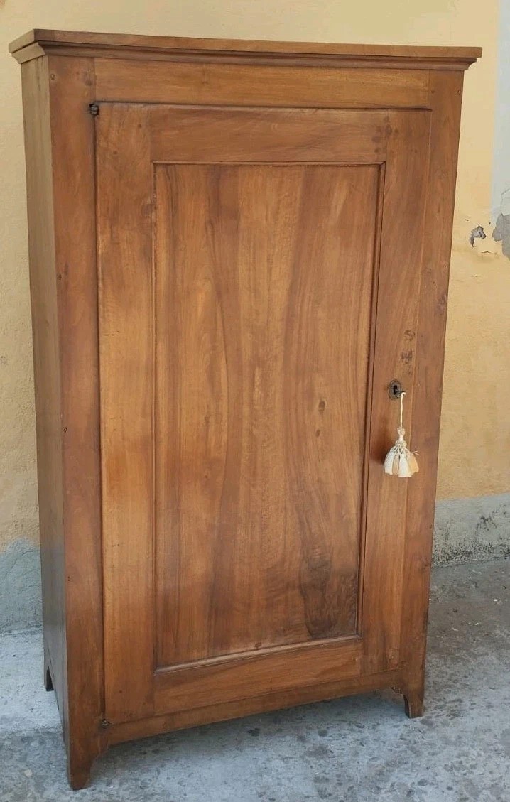 Piccolo Stipo Antico In Noce Massello XIX secolo mobile Armadino-photo-3