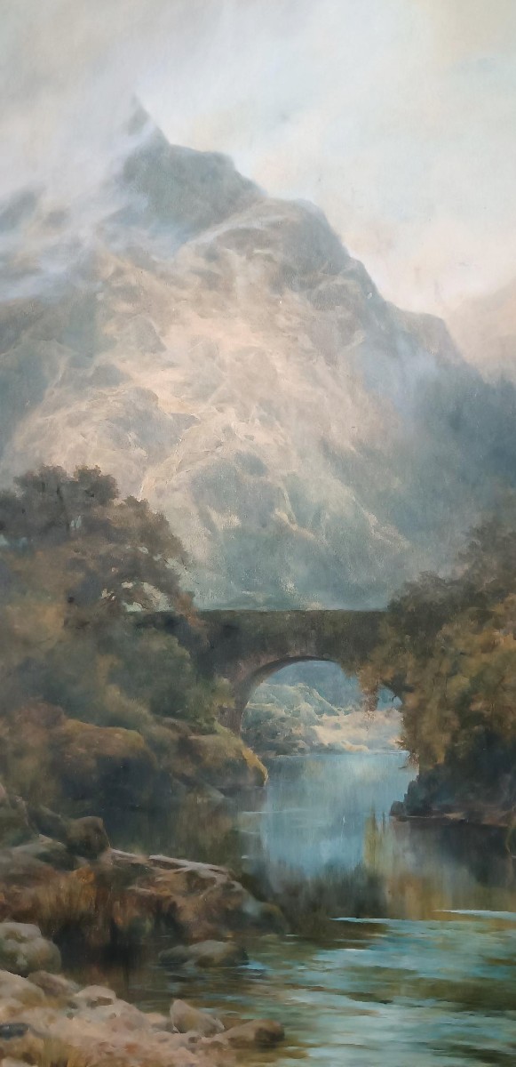 Grande acquerello- Paesaggio  datato 1887 di EDMUND PHIPPS --photo-4