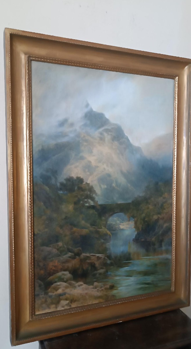 Grande acquerello- Paesaggio  datato 1887 di EDMUND PHIPPS --photo-8