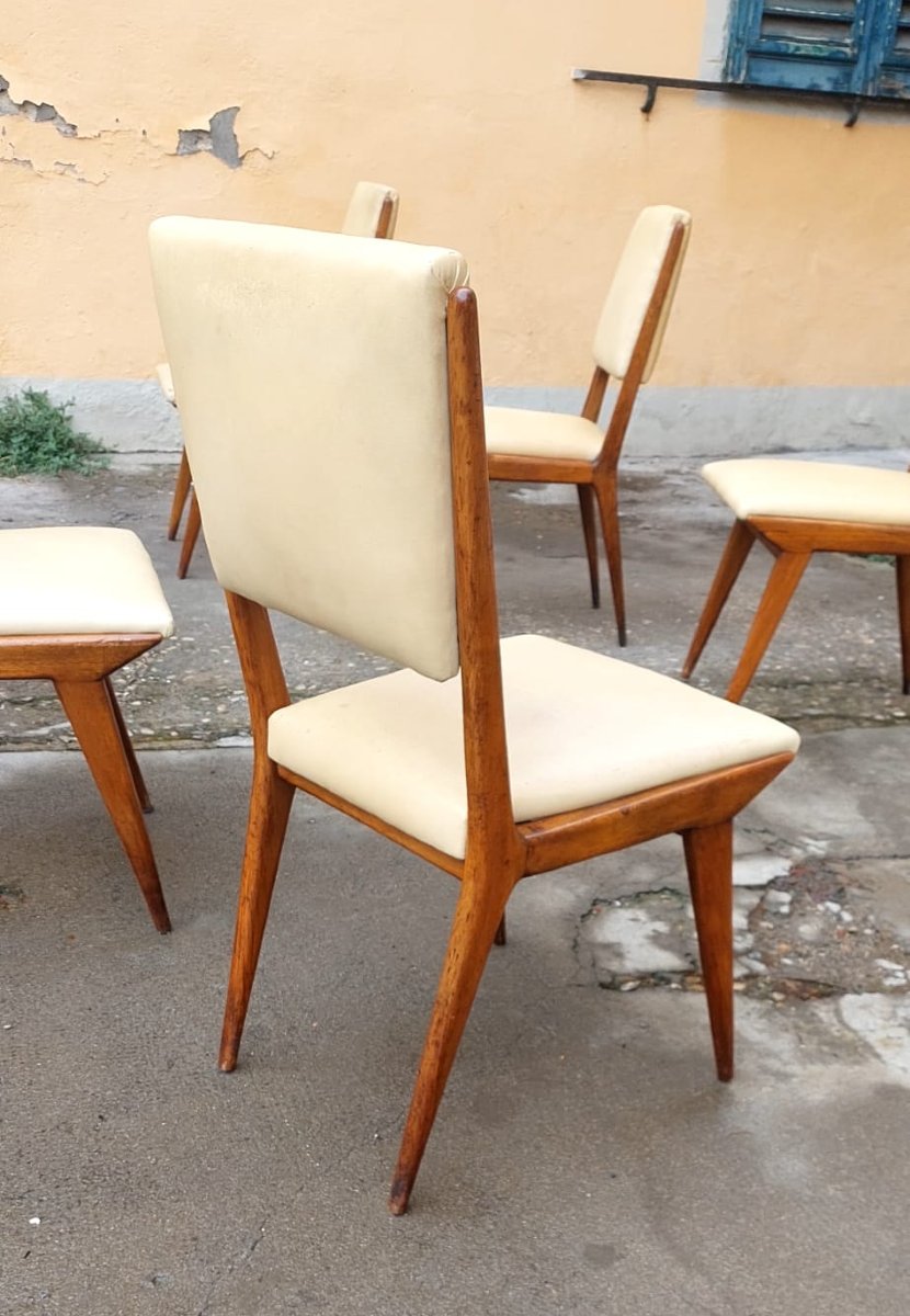 6 SEDIE LEGNO DESIGN ITALIANO  MILD CENTURY CARLO DE CARLI-photo-3