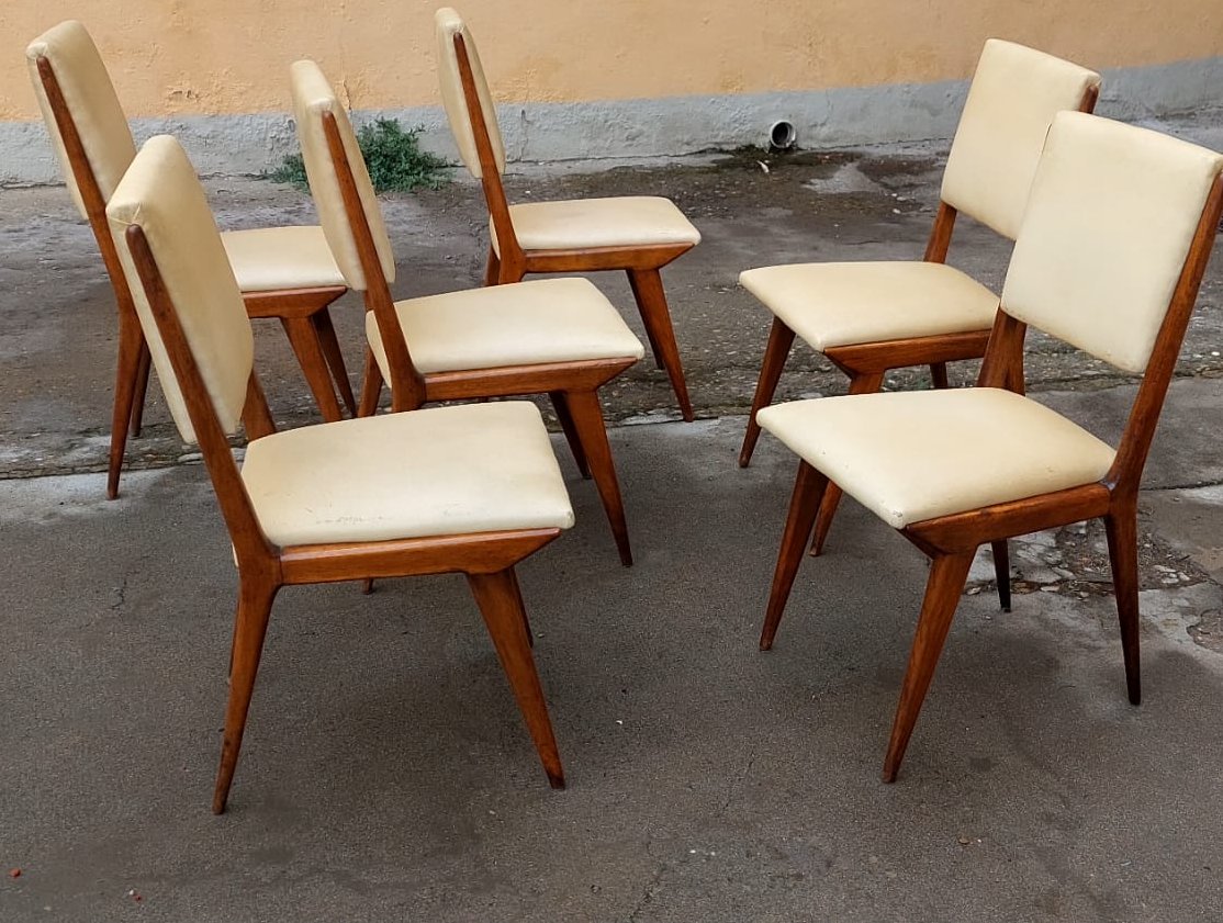 6 SEDIE LEGNO DESIGN ITALIANO  MILD CENTURY CARLO DE CARLI-photo-6